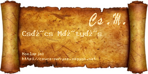 Csúcs Mátyás névjegykártya